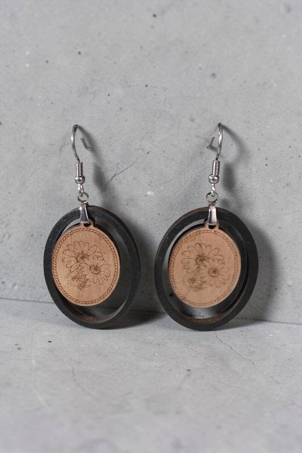 Boucles d'oreilles - bois