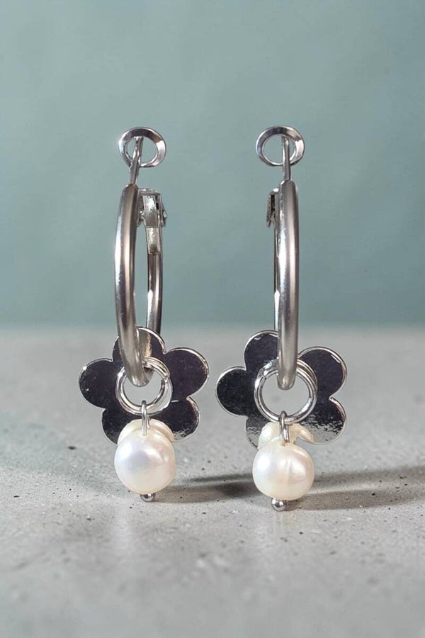 Boucles d'oreilles - anneau et fleur