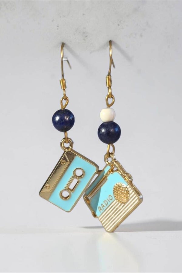 Boucles d'oreilles - vintage cassette