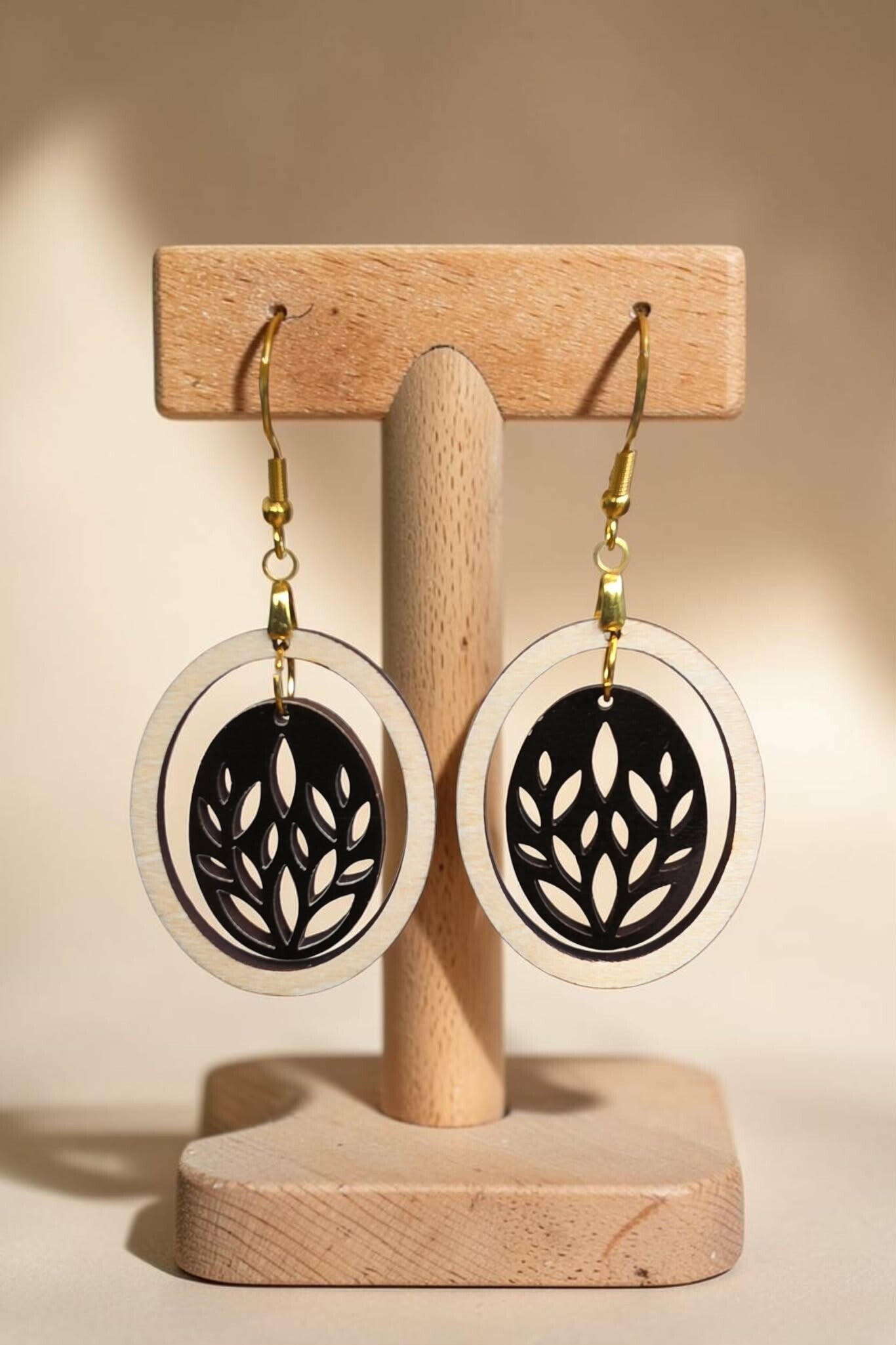 Boucles d'oreilles en bois