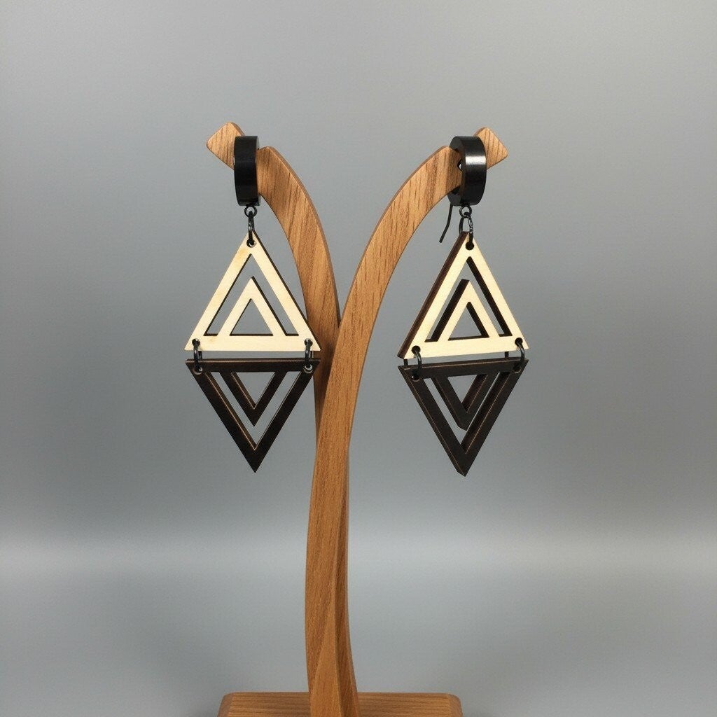 Boucles d'oreilles en bois