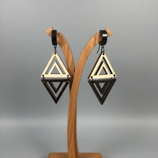 Boucles d'oreilles en bois