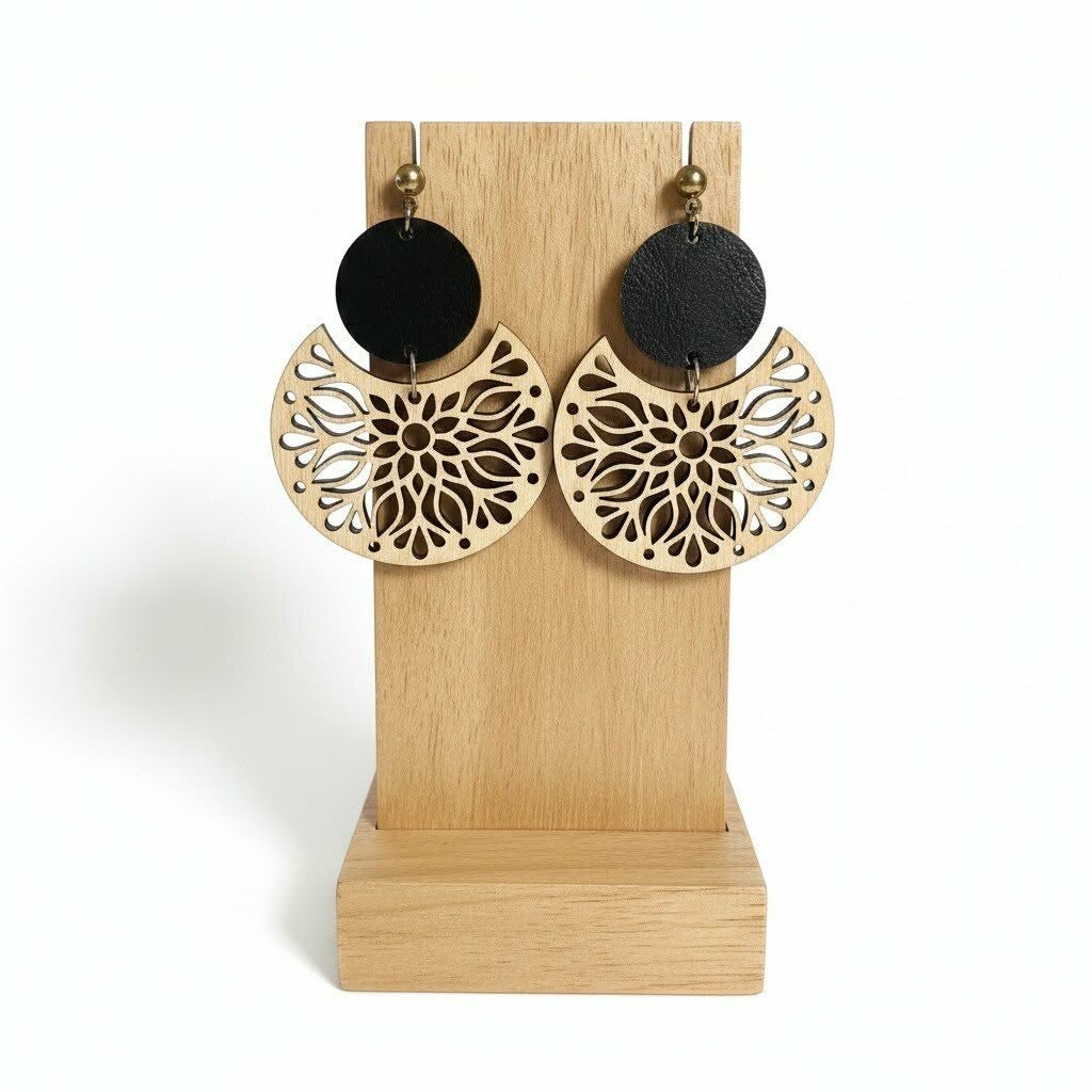 Boucles d'oreilles en bois
