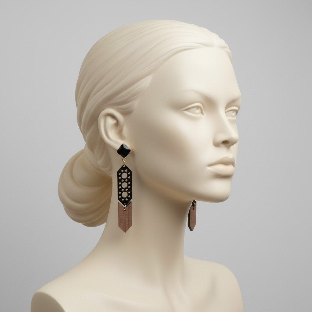Boucles d'oreilles en bois