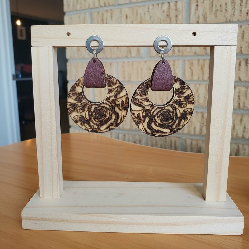 Boucles d'oreilles en bois