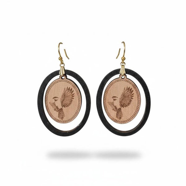 Boucles d'oreilles - bois