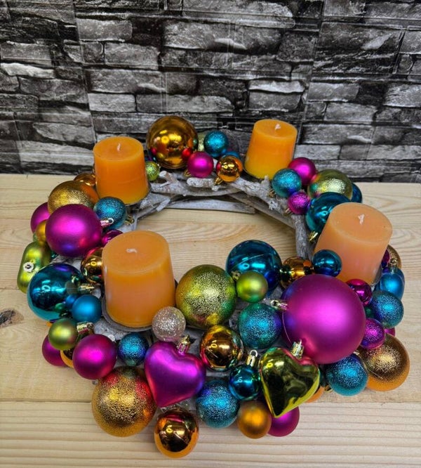 Adventskranz Bunt, ca. 45 cm