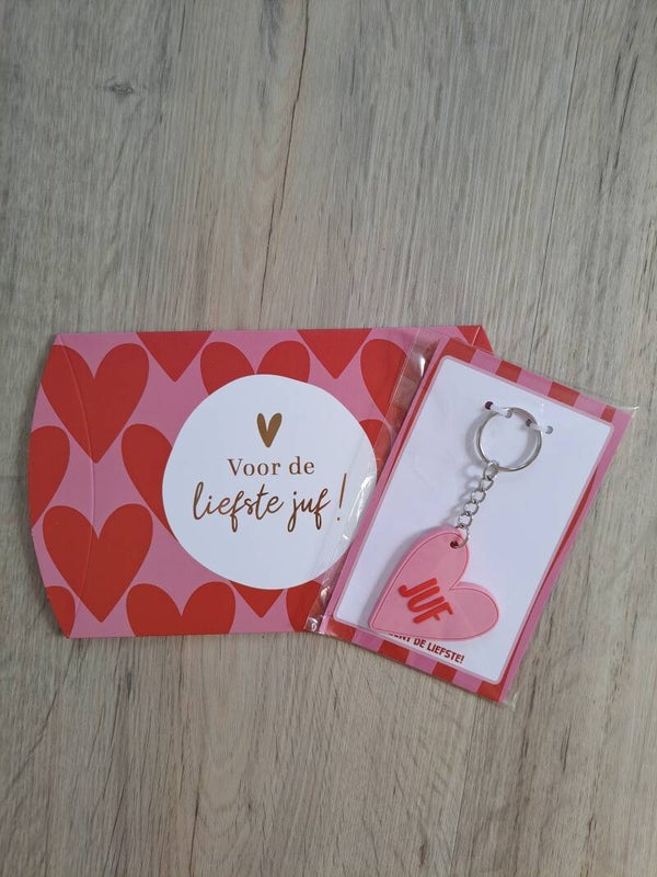Gondeldoosje + sleutelhanger Voor de liefste juf!