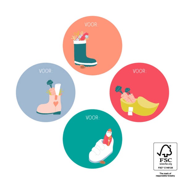 Kadostickers Sinterklaas schoentjes | 4 stuks