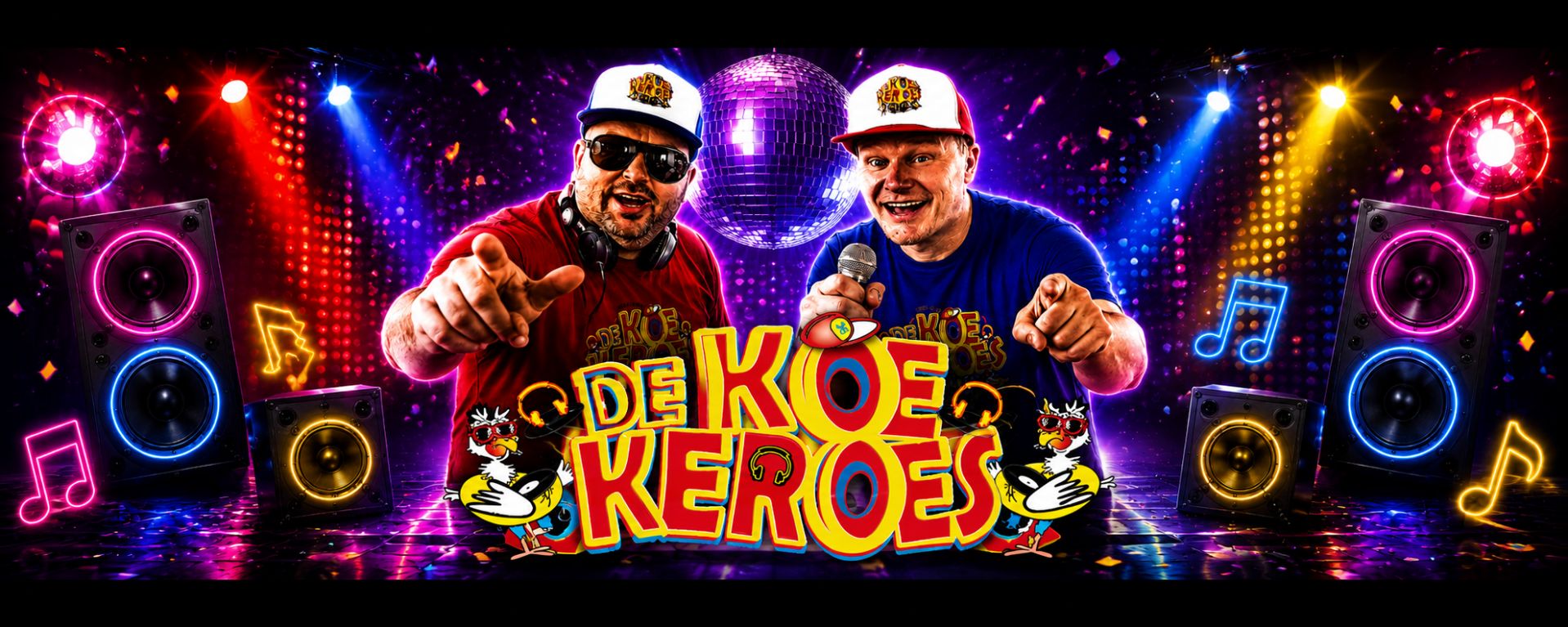 De Koekeroes – entertainmentduo voor bedrijfsfeesten, evenementen en themafeesten met DJ en zanger