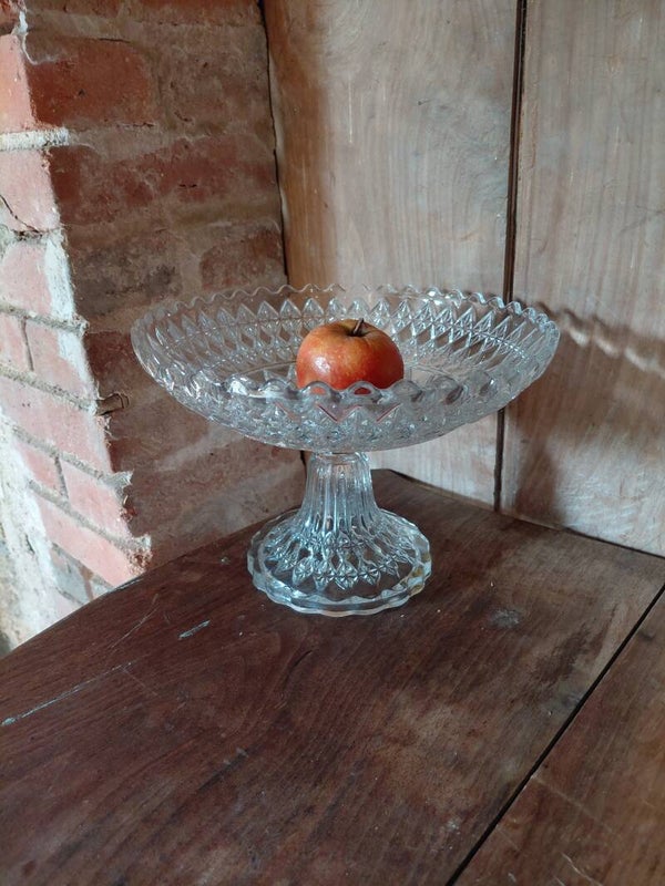 Vintage glazen fruitschaal