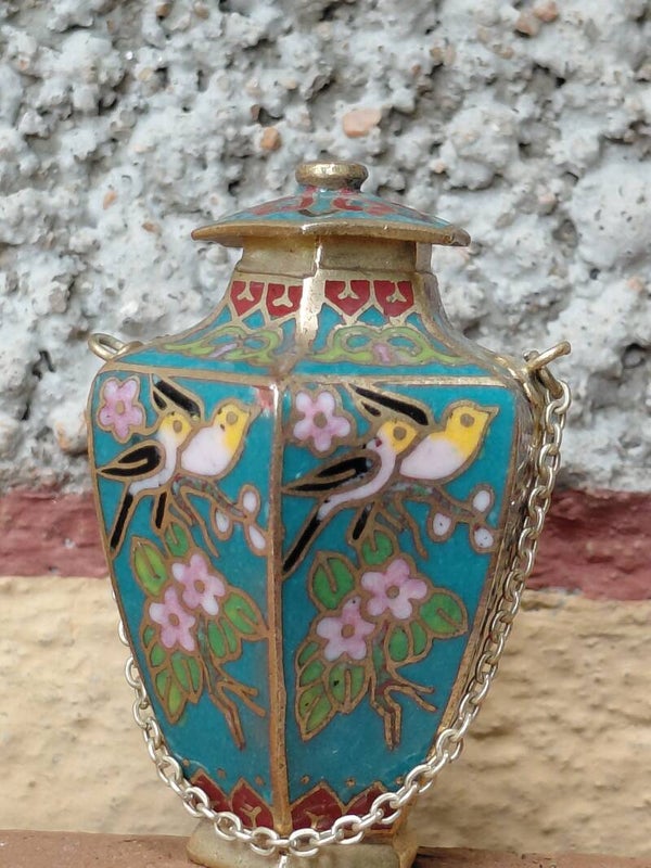 Antiek cloisonné potje met deksel