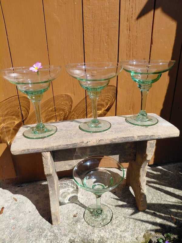 Vintage coupe glazen groen
