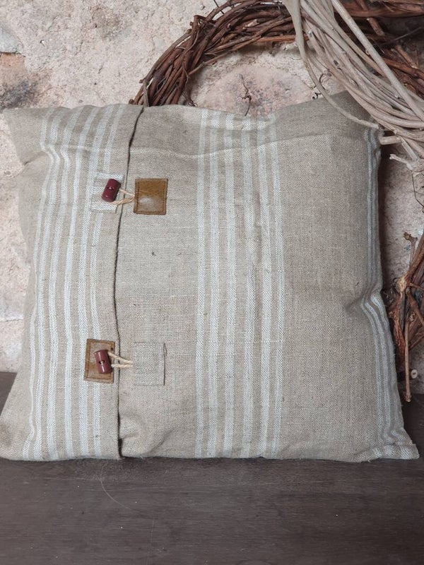 Sierkussenhoes Jute - donkerbruin - Housse de coussin déco Jute - brun foncé