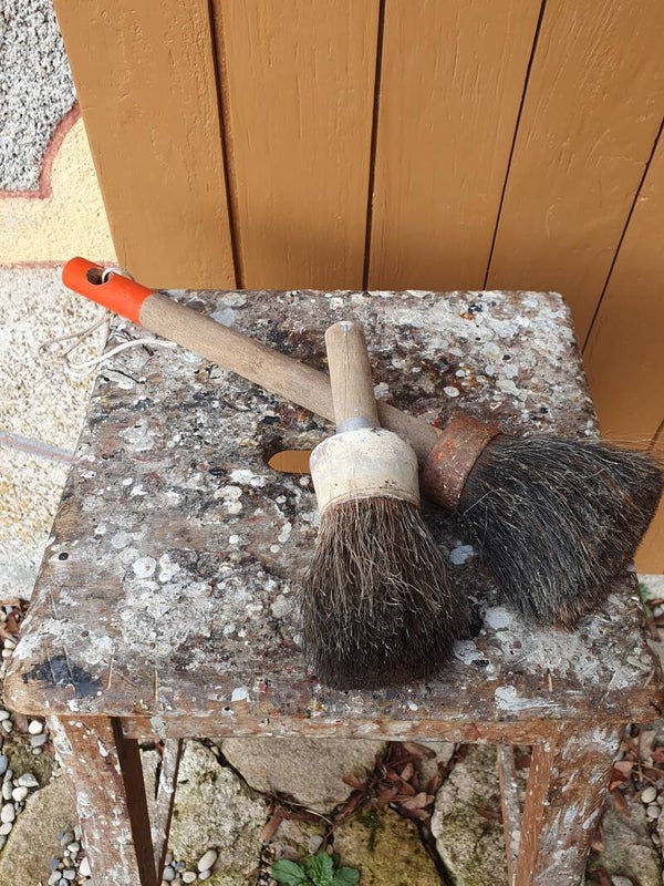 Antieke kwast of stoffer lang