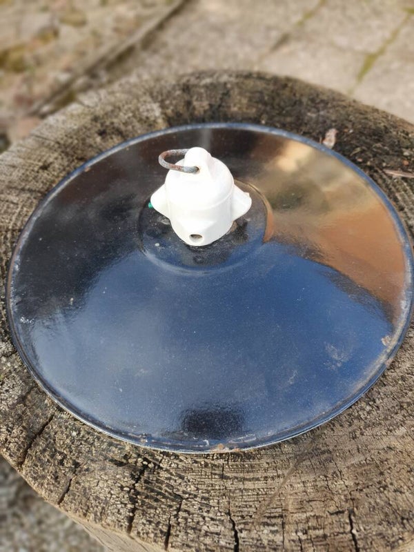 Vintage emaille lampenkap zwart