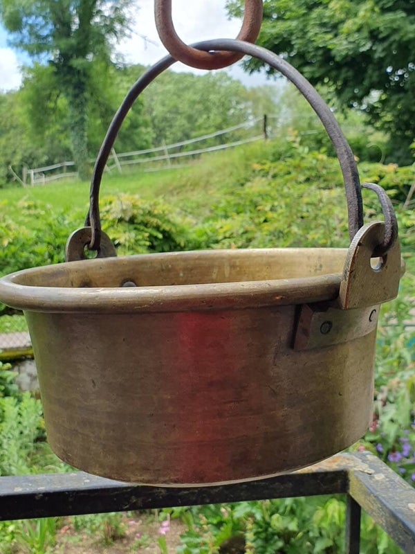 Antieke messing pot -