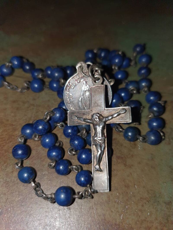 Rozenkrans lapis lazuli, antiek