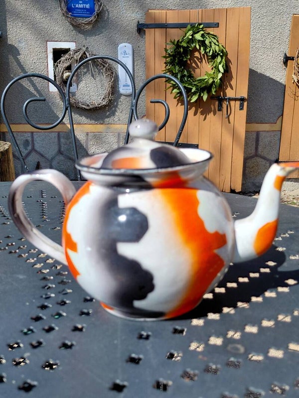 Vintage theepotje emaille
