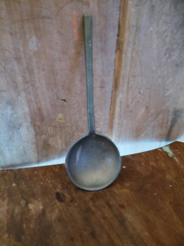 Antieke tinnen lepel