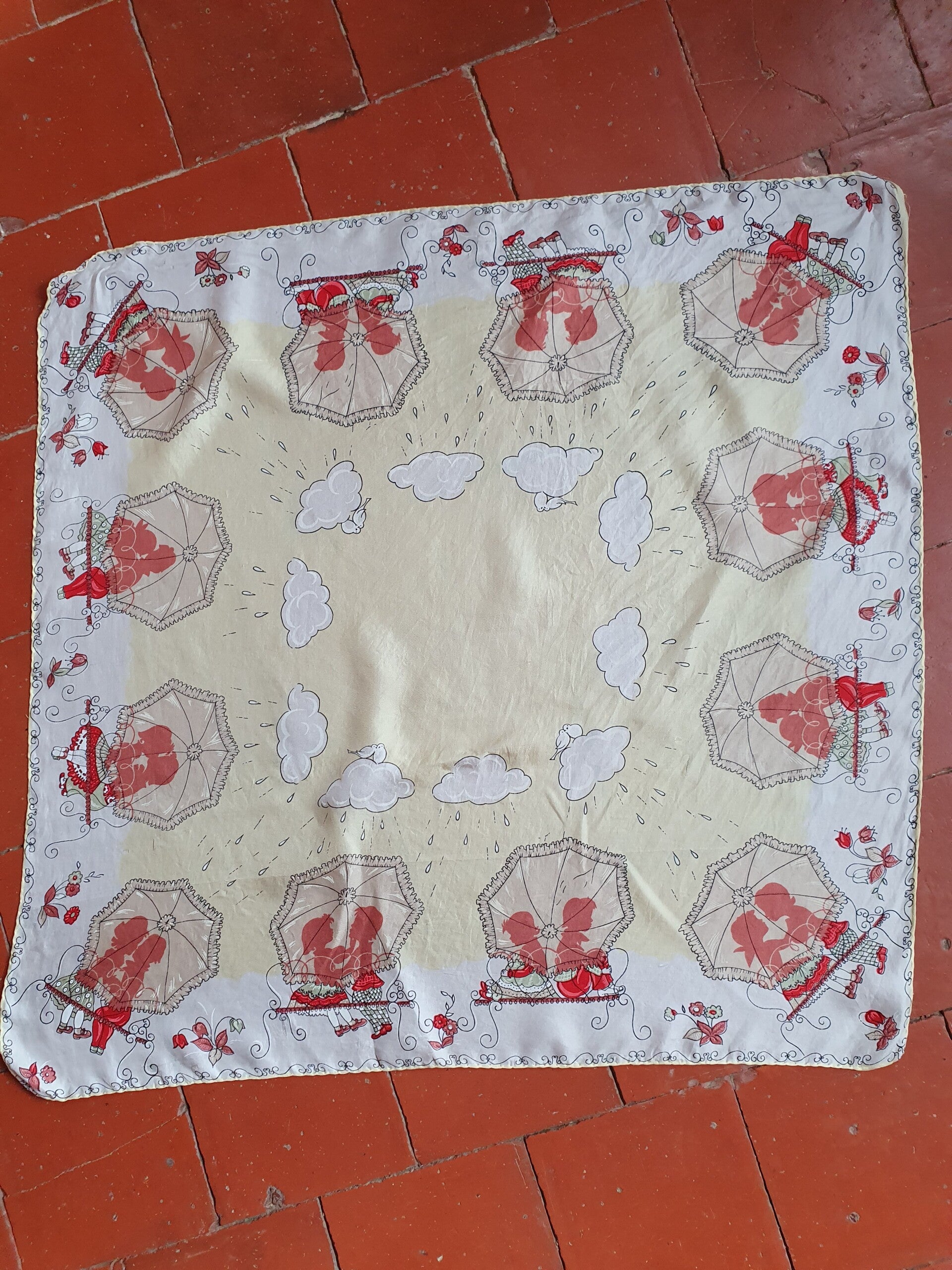 Vintage sjaal "Onder moeders paraplu"