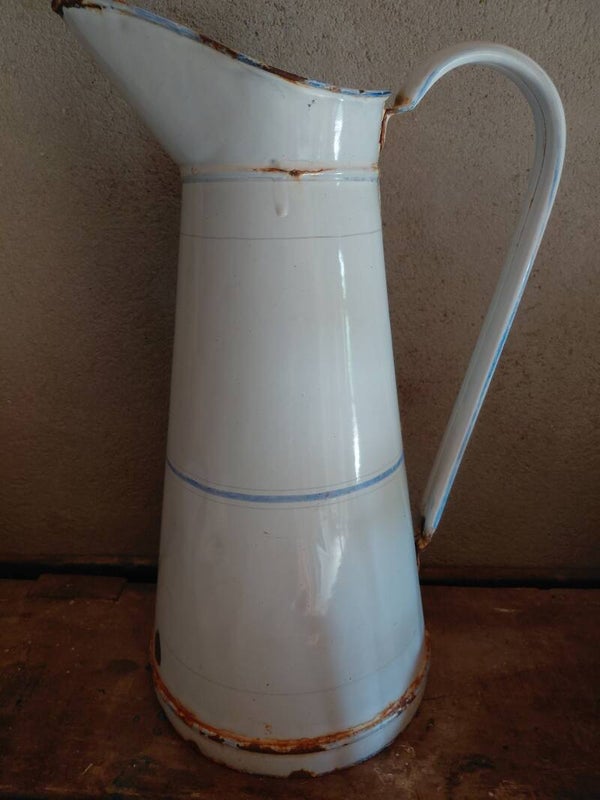 Waterkan wit emaille