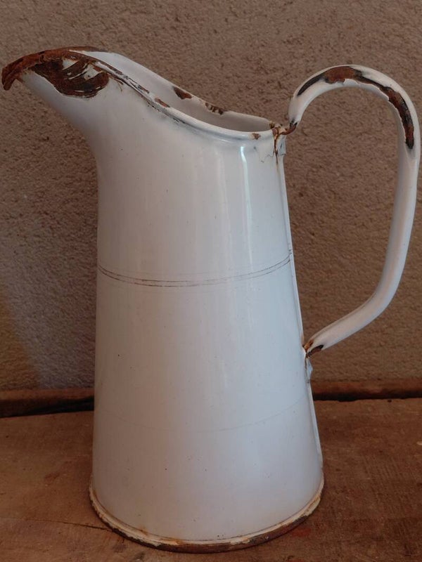 Waterkan wit emaille