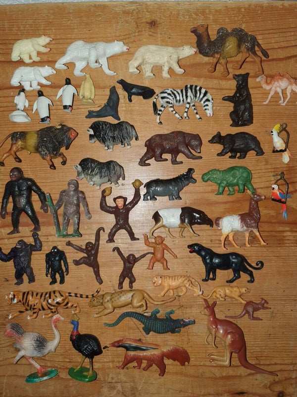 Vintage speelgoed dierfiguren