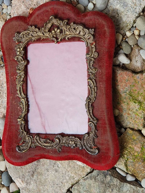 Antieke fotolijst fluweel - Cadre photo ancien en velours