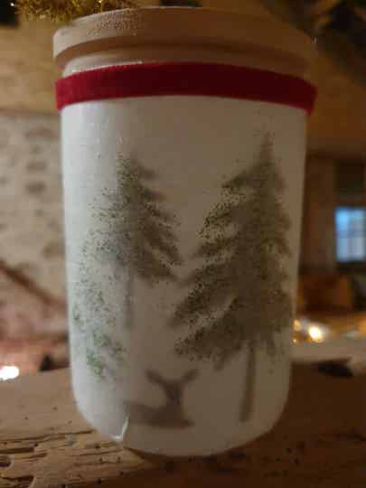 Kerst Twinkelaar herten in het bos -  Scintillant de Noël cerf dans la forêt