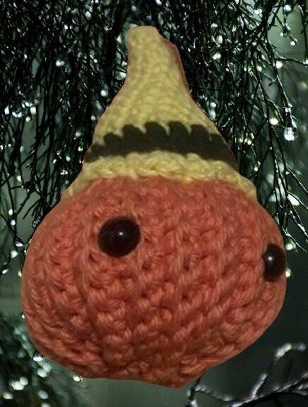 102. Crocheted Pumpkin Keychain