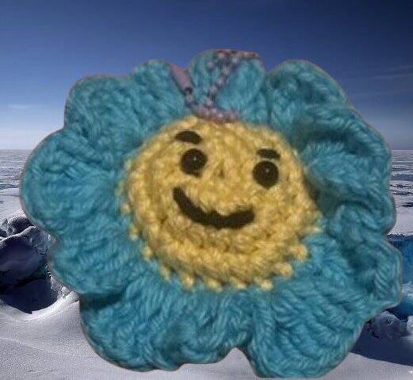 103.Crocheted Flower Keychain