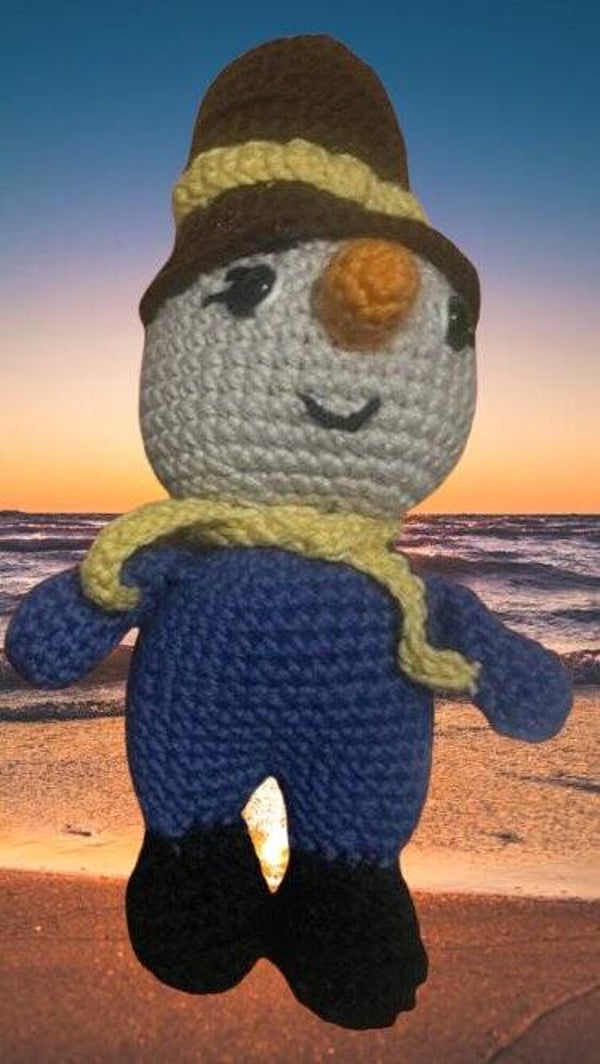 107.  Crocheted Scarecrow