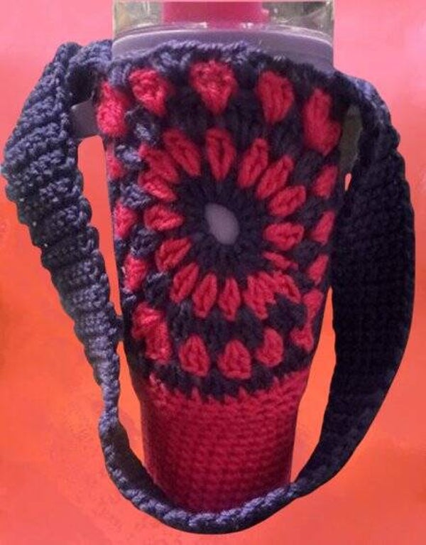 114.  Crocheted Water Bottle Holder