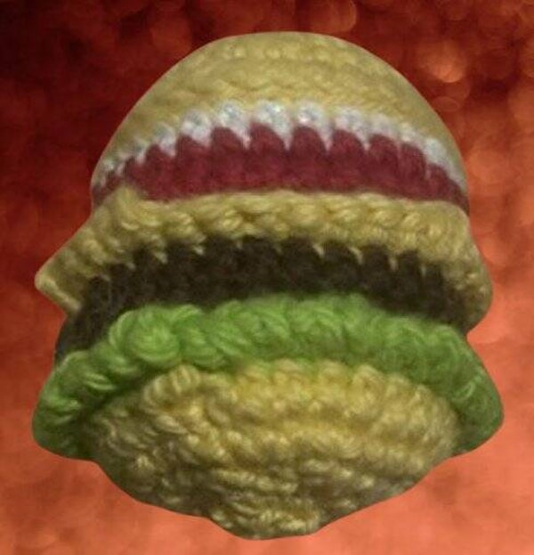 116. Crocheted Hamburger Keychain