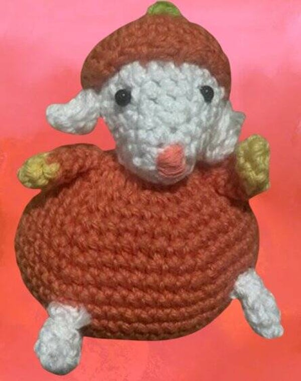 120. Crocheted Mouse Pumpkin