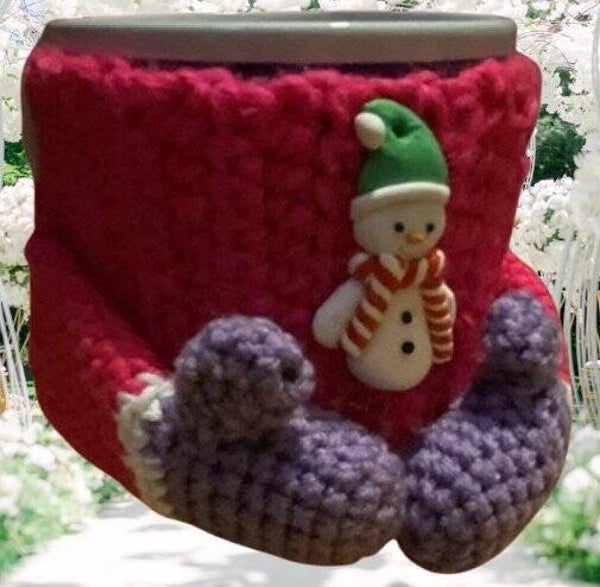 130. Crocheted Winter Mug Cover