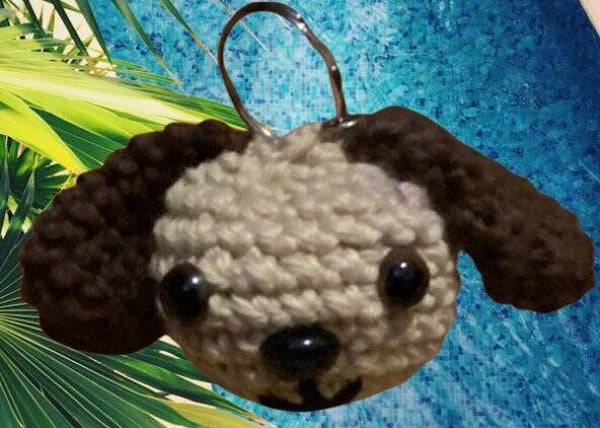 132. Crocheted Puppy Keychain