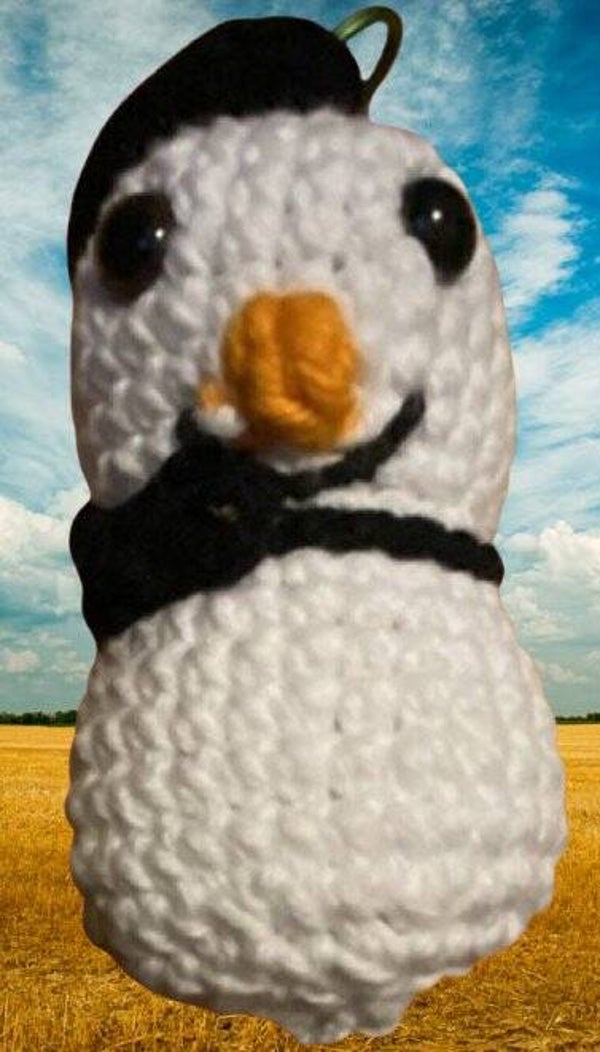 134. Crocheted Snowman Keychain