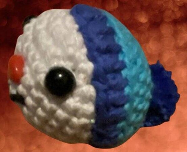140. Crocheted Snowman Head Keychain