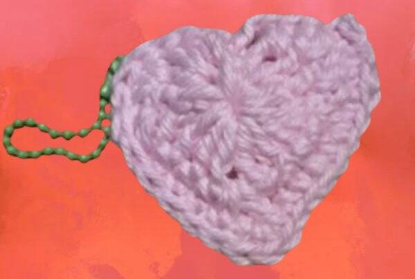 141. Crocheted Heart Keychain