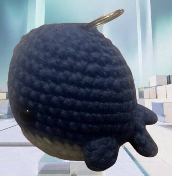 26. Crocheted Whale Keychain