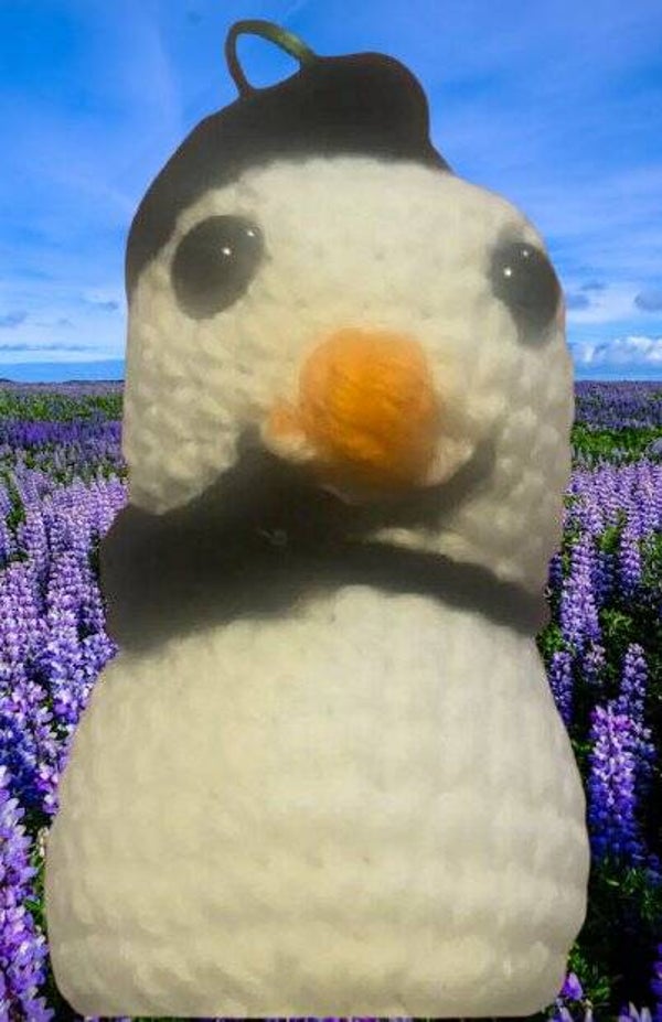 41. Crocheted Snowman Keychain