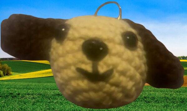42. Crocheted Puppy Head Keychain