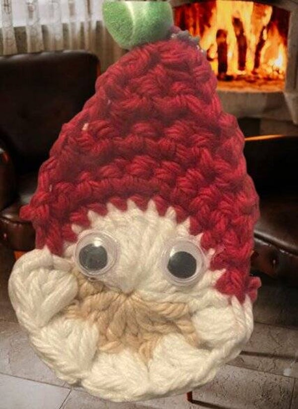 49. Crocheted Santa Head Keychain