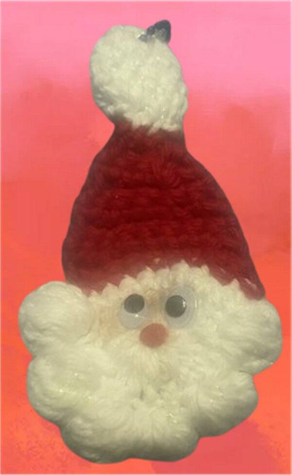 58. Crocheted Santa Head Keychain