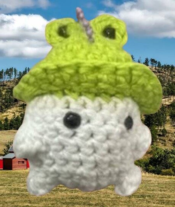 61. Crocheted Frog Keychain