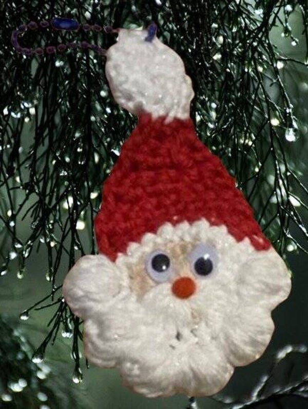 62. Crocheted Santa Head Keychain