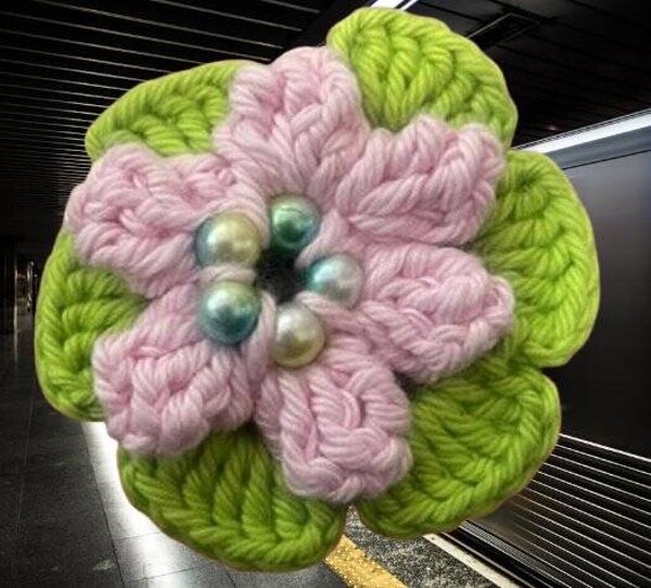 69. Crocheted Flower Keychain