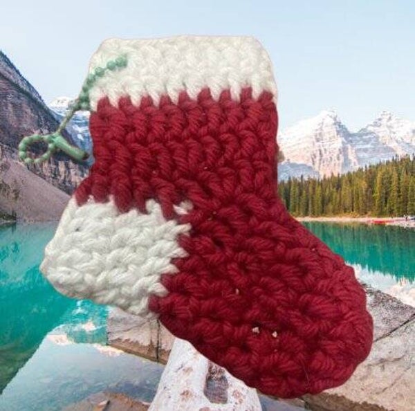 73. Crocheted Christmas Sock Keychain
